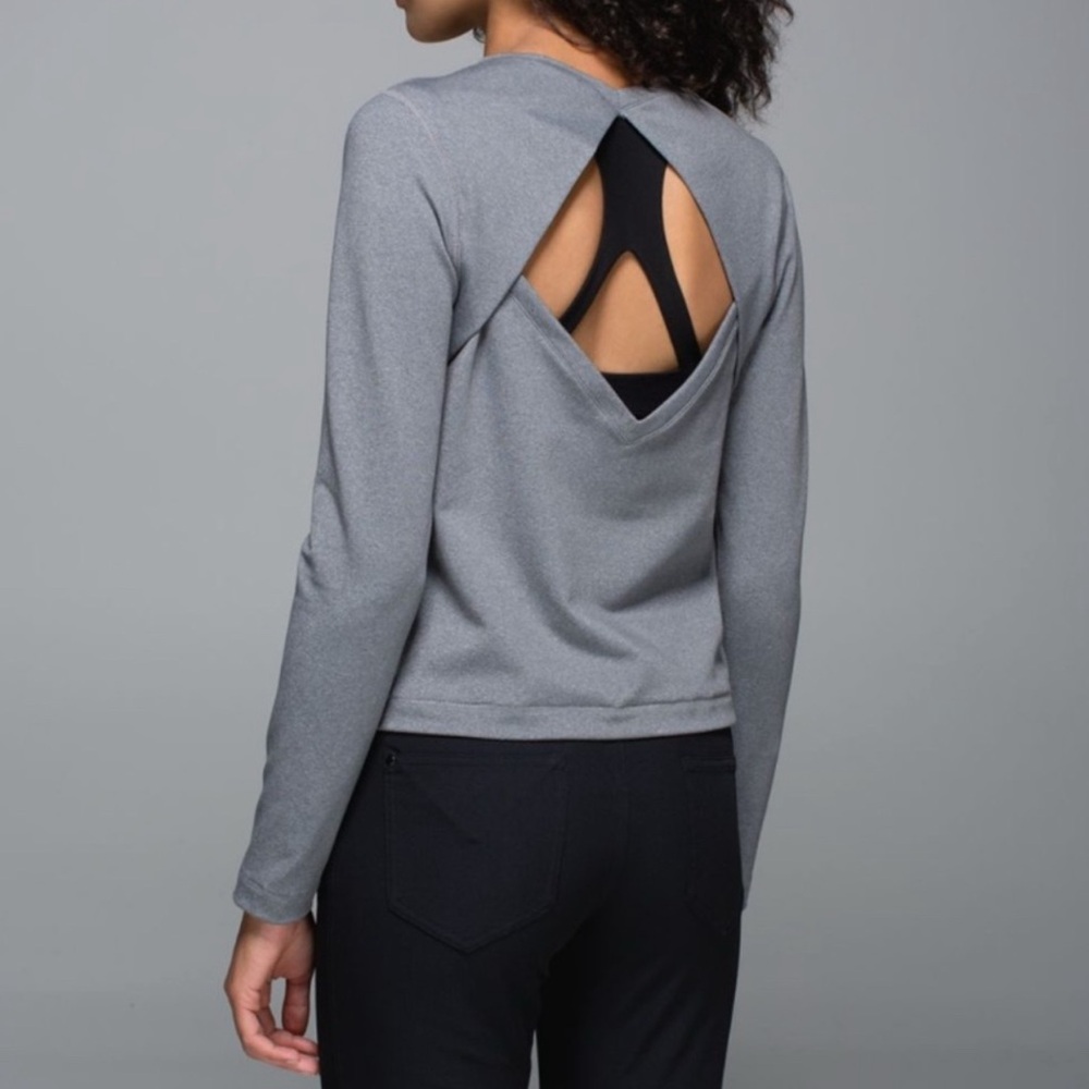 Lululemon Back Up Long Sleeve Heathered Slate Size 6
